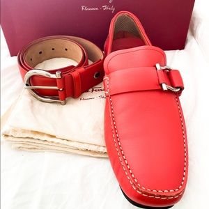 RARE Salvador Ferragamo loafer shoes w/ belt